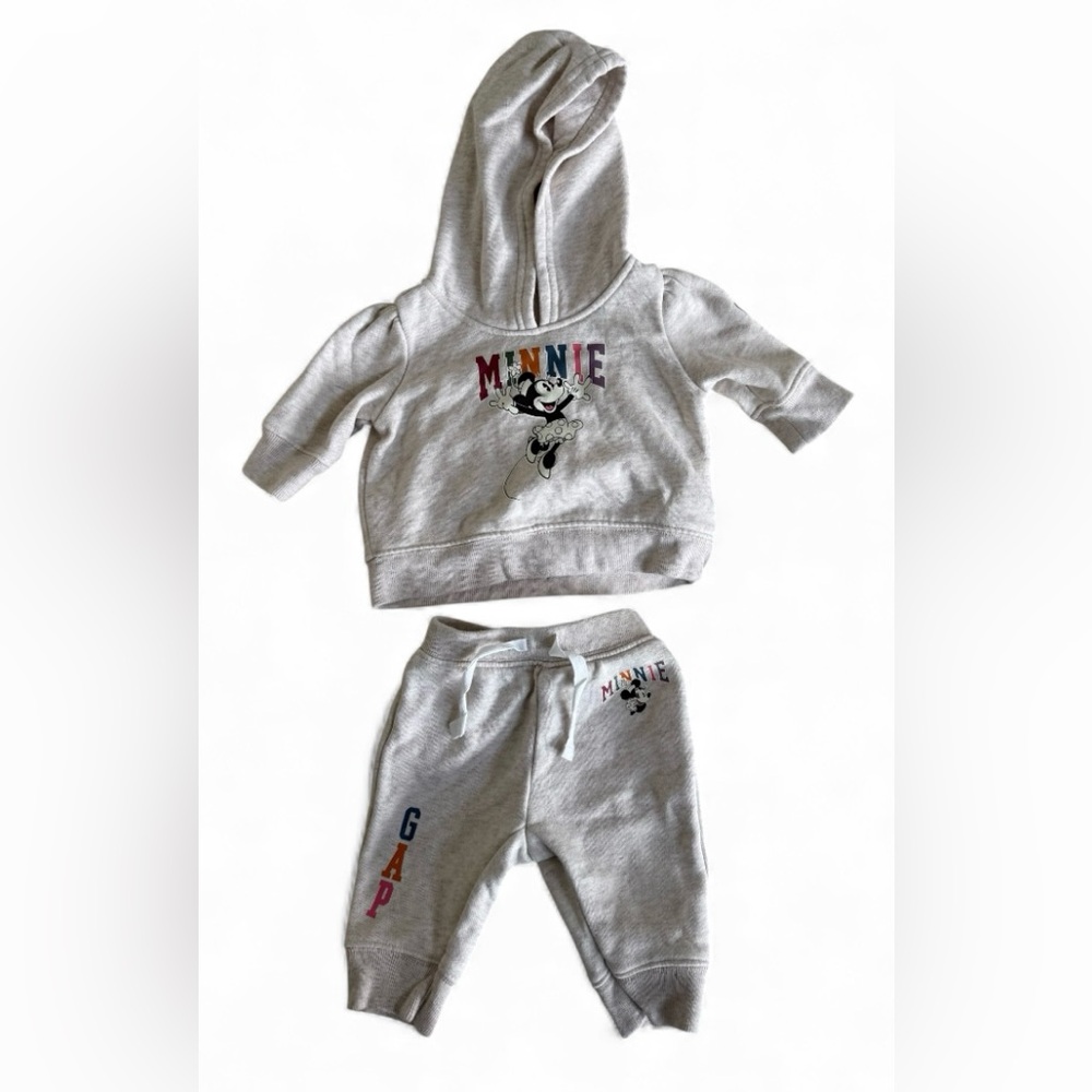 Disney Minnie Gap Hoodie & Jogger Set|Gray|3-6M|Gently Used
